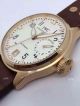 Copy IWC Schaffhausen Watch Yellow Case White Face Brown Leather  (5)_th.jpg